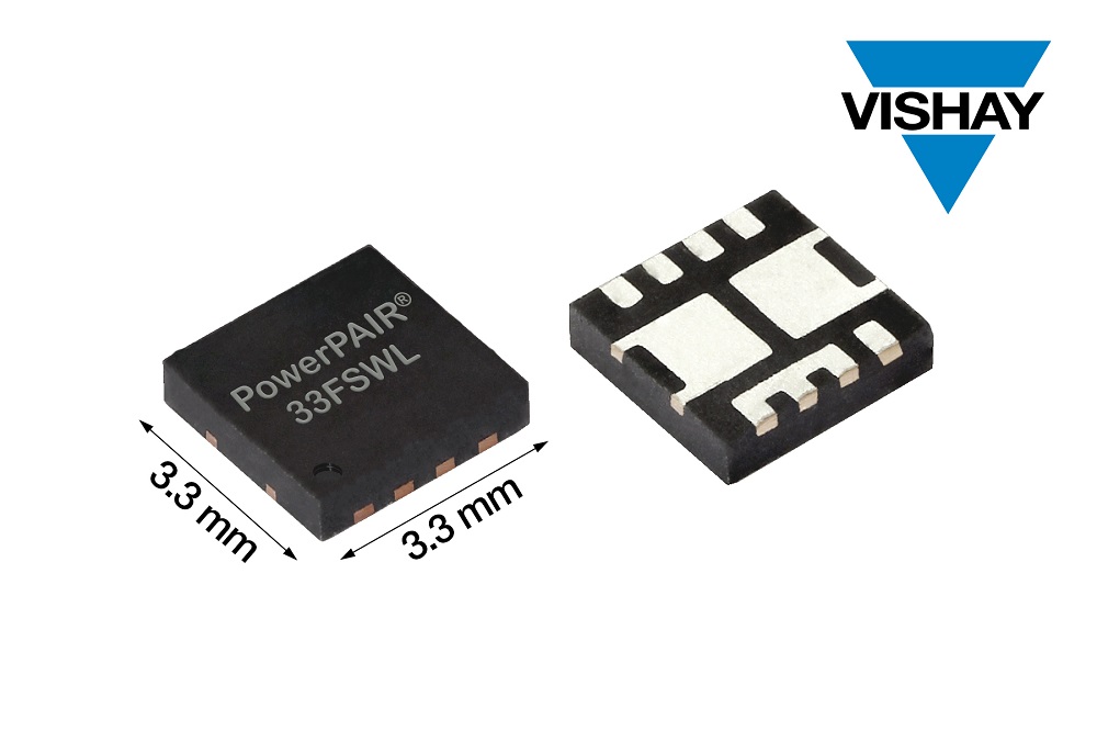 Vishay的新款80 V对称双通道 MOSFET的RDS(ON) 达到业内先进水平，可显著提高功率密度、能效和热性能