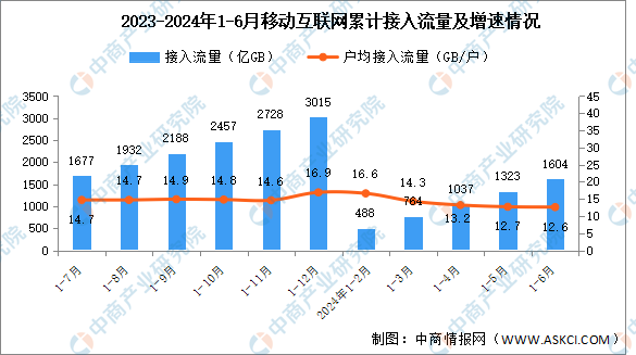 2024年1-6月份中国通信业使用情况分析（附移动互联网、移动电话、移动短信分析）（图）